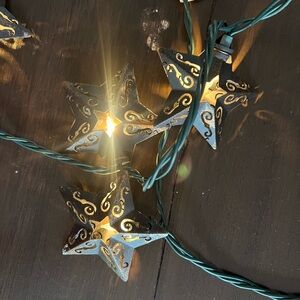 Star String Lights indoor and outdoor use with Gold Accents 6’ long